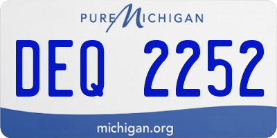 MI license plate DEQ2252