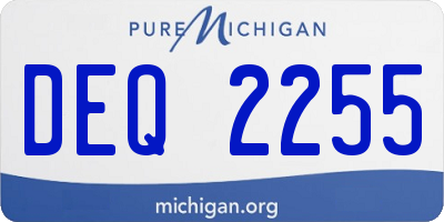 MI license plate DEQ2255
