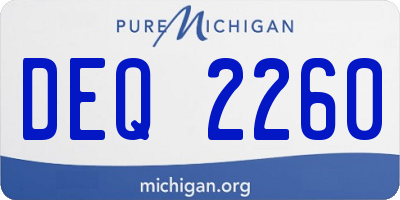 MI license plate DEQ2260