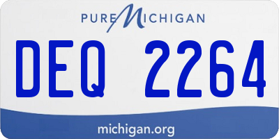 MI license plate DEQ2264