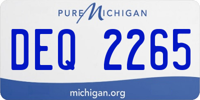 MI license plate DEQ2265