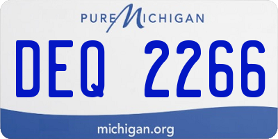 MI license plate DEQ2266