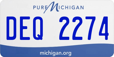MI license plate DEQ2274