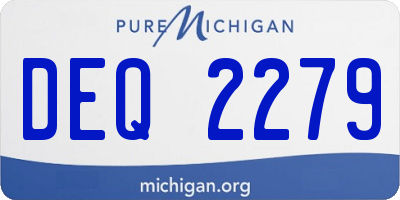 MI license plate DEQ2279