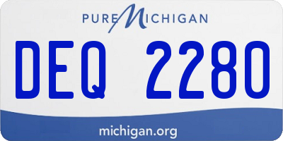 MI license plate DEQ2280