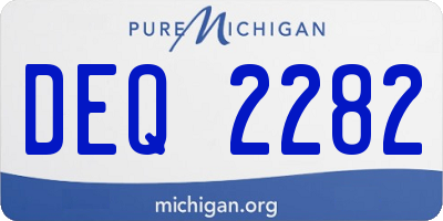 MI license plate DEQ2282