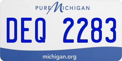 MI license plate DEQ2283