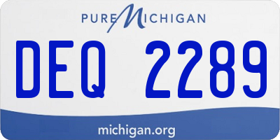 MI license plate DEQ2289