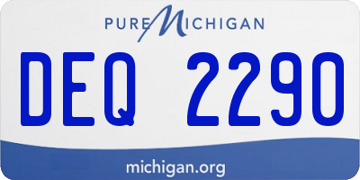 MI license plate DEQ2290