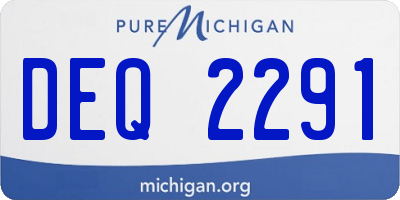 MI license plate DEQ2291