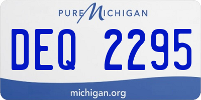 MI license plate DEQ2295