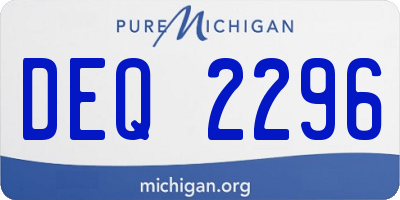 MI license plate DEQ2296