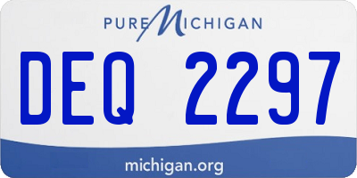 MI license plate DEQ2297