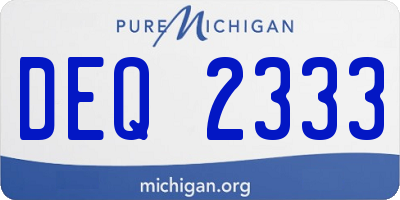 MI license plate DEQ2333