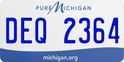 MI license plate DEQ2364