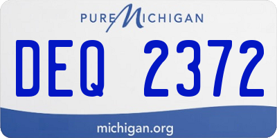 MI license plate DEQ2372