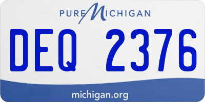 MI license plate DEQ2376