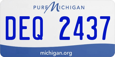 MI license plate DEQ2437