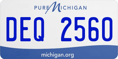 MI license plate DEQ2560