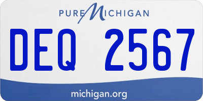 MI license plate DEQ2567