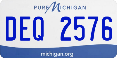 MI license plate DEQ2576