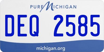 MI license plate DEQ2585