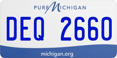 MI license plate DEQ2660