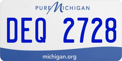 MI license plate DEQ2728