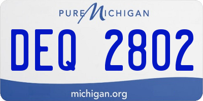 MI license plate DEQ2802