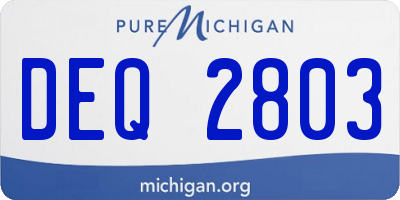 MI license plate DEQ2803