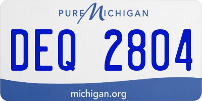 MI license plate DEQ2804