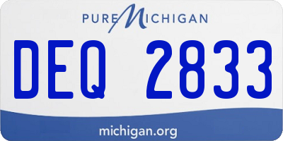 MI license plate DEQ2833