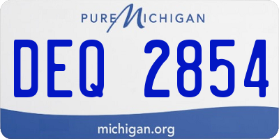 MI license plate DEQ2854