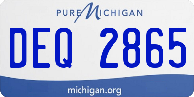 MI license plate DEQ2865
