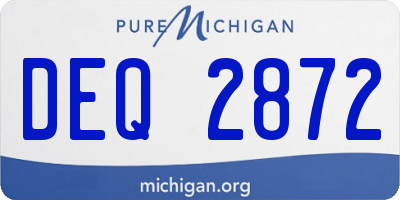 MI license plate DEQ2872