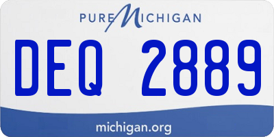 MI license plate DEQ2889