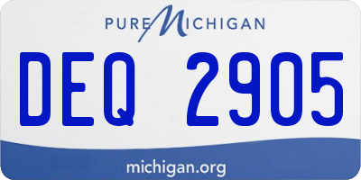 MI license plate DEQ2905
