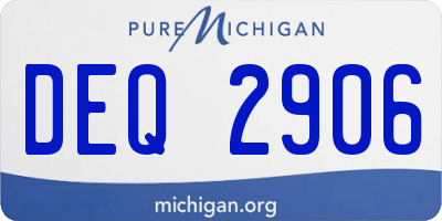 MI license plate DEQ2906