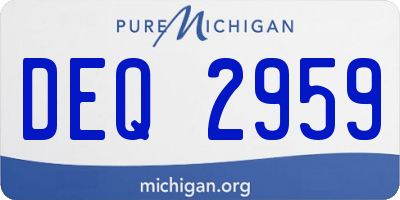 MI license plate DEQ2959