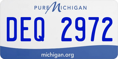 MI license plate DEQ2972