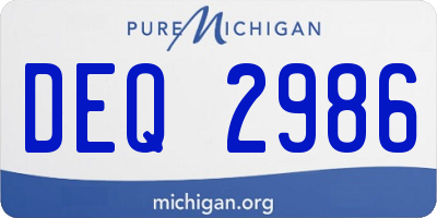 MI license plate DEQ2986