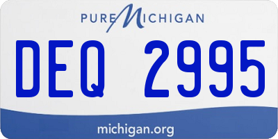 MI license plate DEQ2995