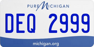 MI license plate DEQ2999