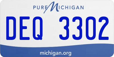 MI license plate DEQ3302