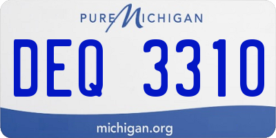 MI license plate DEQ3310