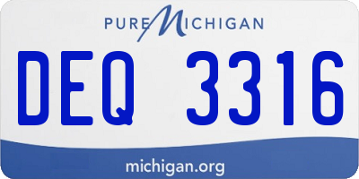 MI license plate DEQ3316