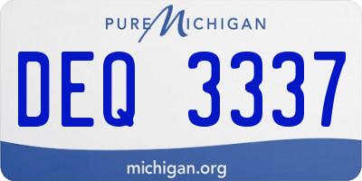 MI license plate DEQ3337
