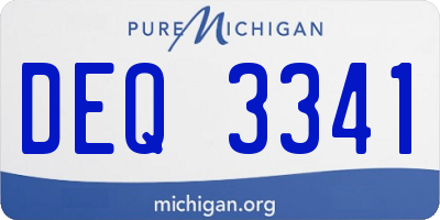 MI license plate DEQ3341