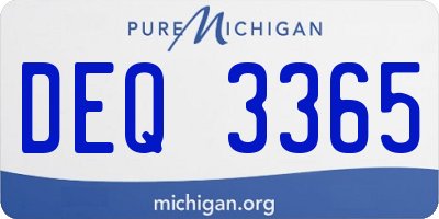 MI license plate DEQ3365