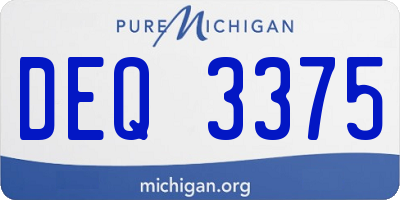 MI license plate DEQ3375